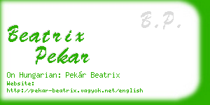 beatrix pekar business card