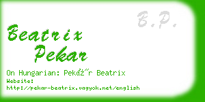 beatrix pekar business card